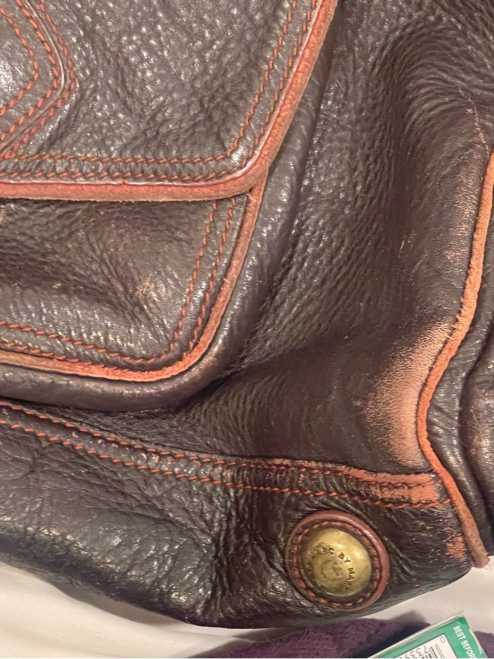 Mark by Mark Jacobs Classic Brown Leather Satchel Handbag - Picture 14 of 16
